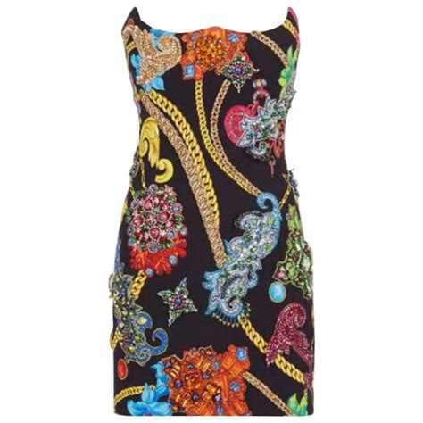 used versace dress|versace embellished dress.